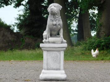 Hund auf Sockel - 68 cm - Stein