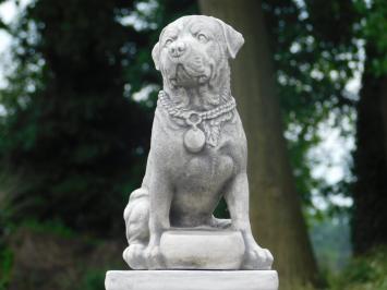 Hund auf Sockel - 68 cm - Stein