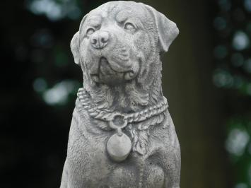 Hund auf Sockel - 68 cm - Stein