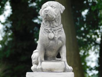 Hund auf Sockel - 68 cm - Stein
