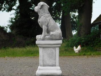 Hund auf Sockel - 68 cm - Stein