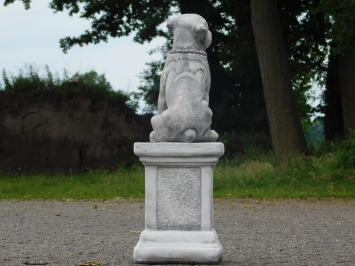 Hund auf Sockel - 68 cm - Stein