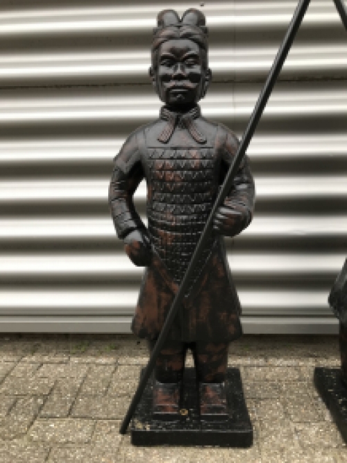 Set Japanse krijgers, tuinbeelden, steen, camouflage-black