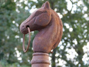 Klassieke Gietijzeren Paardenpaal - 107 cm - Roestlook