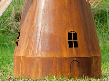 Klassieke Windmolen XL - 110 cm - Metaal - Roestlook