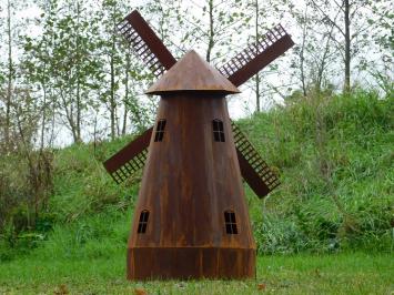 Klassieke Windmolen XL - 110 cm - Metaal - Roestlook