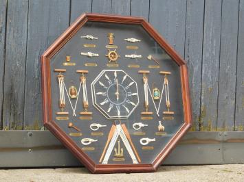Maritime Wall Decoration with Ship Knots and Clock - 66 cm