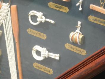 Maritime Wall Decoration with Ship Knots and Clock - 66 cm