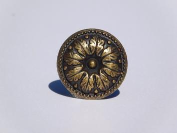 Knob Oak Leaf - 31 mm - Brass Antique