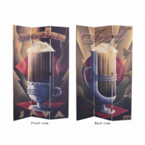 A three panel folding paravent - screen