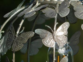 Lantern with Butterflies - Metal - Round - Lighting included