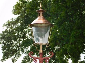 Lamp Post XL with Copper Cap - 325 cm - Cast Iron Raw Slate