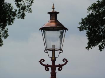 Lamp Post XL with Copper Cap - 325 cm - Cast Iron Raw Slate