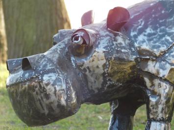 Hippo - 80 cm - Unique and Handmade from Metal