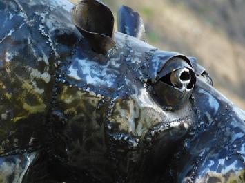 Hippo - 80 cm - Unique and Handmade from Metal