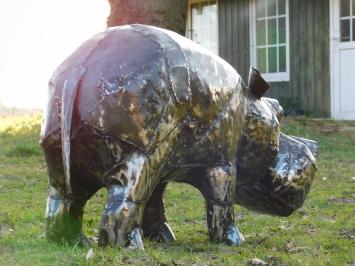 Hippo - 80 cm - Unique and Handmade from Metal
