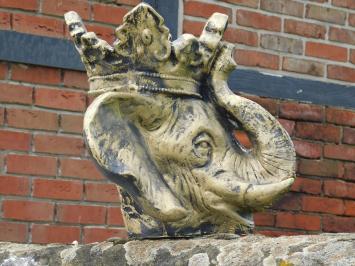 Unique flower pot elephant - polystone - gold with black