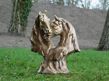 Pferdestatue - Gold/Bronze - Polystone