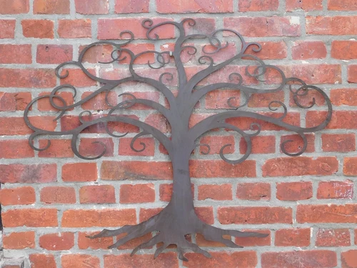 Tree of Life wall ornament – approx. 78 × 92 cm – Metal – Brown