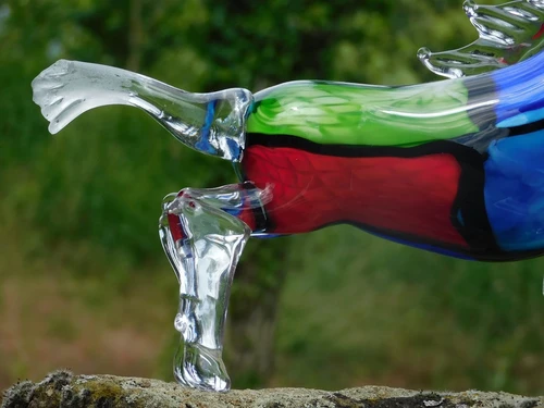 Laatste: Glazen Beeld Paard – Handgemaakt Glasgeblazen Kunstwerk in Murano-stijl