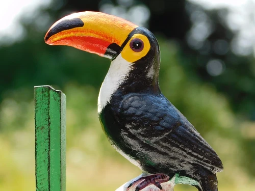 Toucan Bookend Set – Coloured Cast Iron
