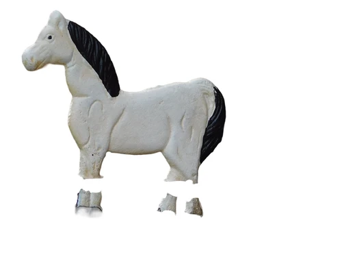 Deurbel met Paard Wit – Gietijzer - Vintage Wandbel
