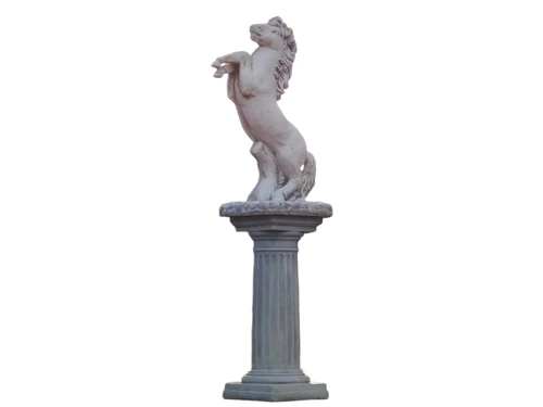 Horse on pedestal - 150 cm - Stone