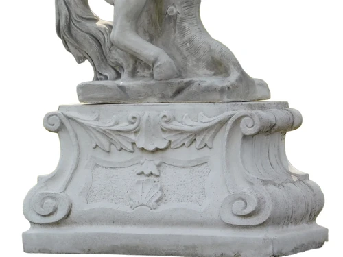 Steigendes Pferd auf Podest XL - 180 cm - Stein