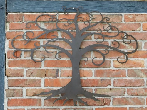 Tree of Life wall ornament – approx. 78 × 92 cm – Metal – Brown