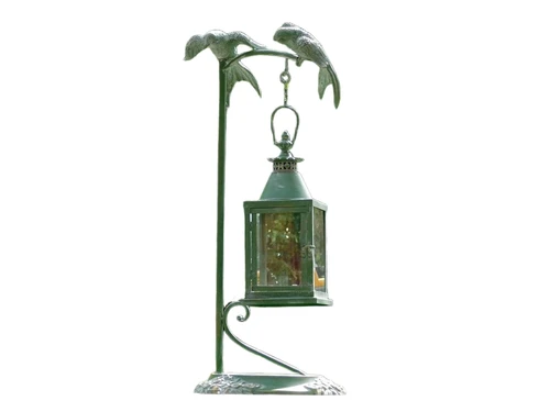 Metal Lantern with Stand and 2 Birds – 70 cm - Vintage Lantern