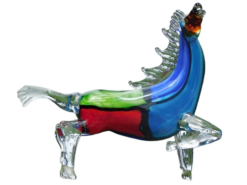 Laatste: Glazen Beeld Paard – Handgemaakt Glasgeblazen Kunstwerk in Murano-stijl