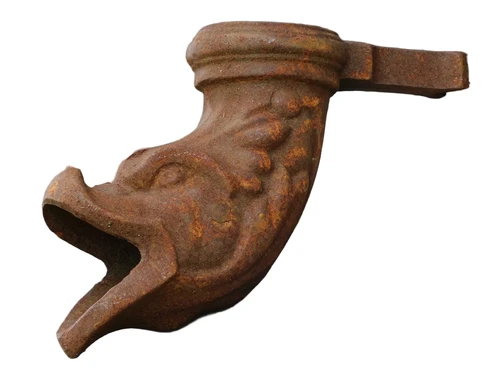Downspout Outlet – Cast Iron – Fish-Shaped – Gargoyle-style Gutter Outlet