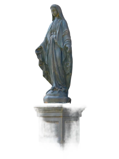 Large Garden Statue of Mary on Pedestal – 170 cm – Stone Oxide