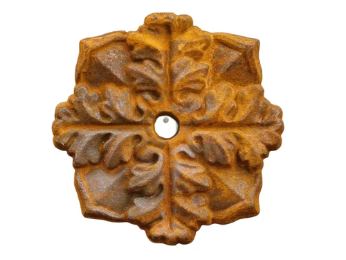 Cast-iron wall anchor in the shape of a leaf