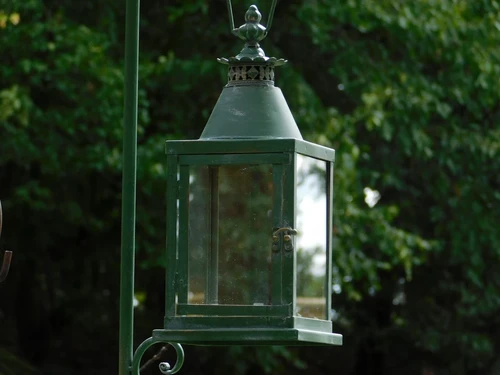 Metal Lantern with Stand and 2 Birds – 70 cm - Vintage Lantern