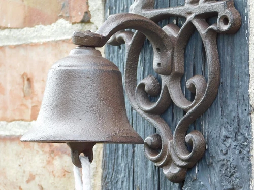 Doorbell with Dog - Cast Iron - Brown