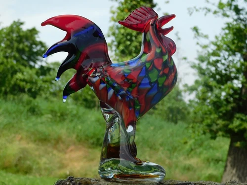 Hand-blown Rooster – Full Color – Handmade