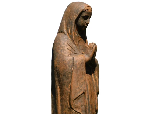Praying Virgin Mary Statue – 90 cm – Solid Stone in Oxide Finish – Classic Garden Statue