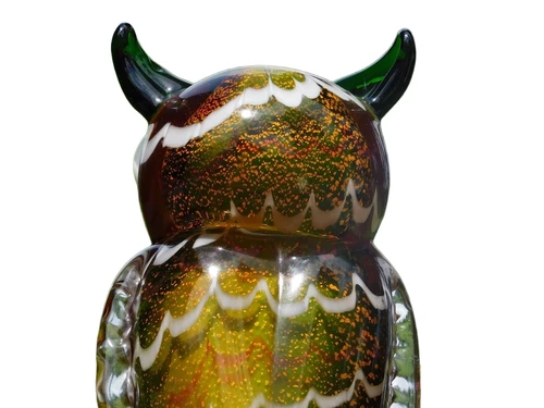 Glass Owl Sculpture – Handmade Glass-blown Artwork