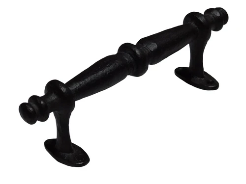 Door Handle / Furniture Handle Black - 24 cm - Cast iron
