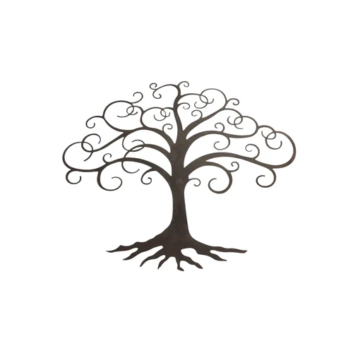 Tree of Life wall ornament – approx. 78 × 92 cm – Metal – Brown