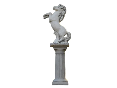 Horse on pedestal - 150 cm - Stone