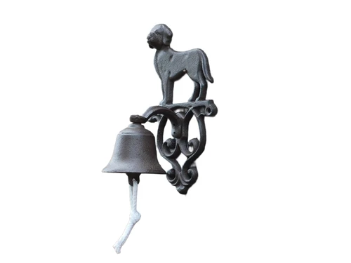 Doorbell with Dog - Cast Iron - Brown