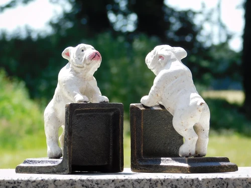 Bulldog Bookend Set – Cast Iron