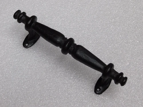 Door Handle / Furniture Handle Black - 24 cm - Cast iron