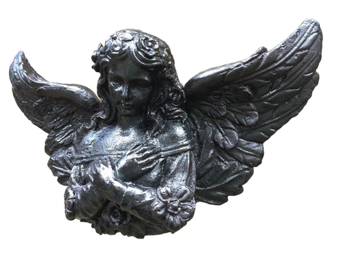 Engelsfigur „Engelhaft“ – 52 x 30 cm – Gusseisen – Schwarz