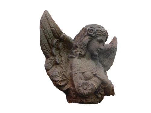 Angel Sculpture - 52 x 30 cm - Cast Iron (Rust Finish)