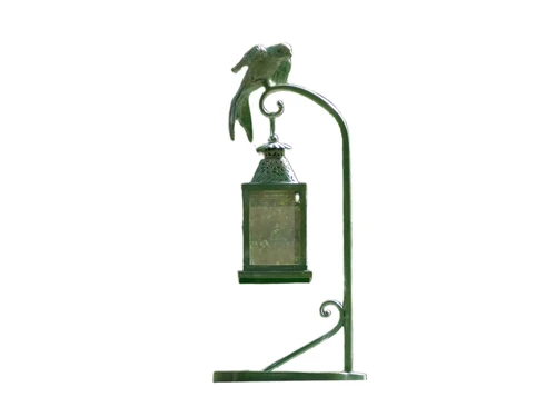 Metall-Windlicht mit Ständer und Vogel – 60 cm – Retro-Außenlaterne