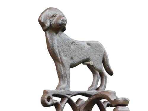 Doorbell with Dog - Cast Iron - Brown