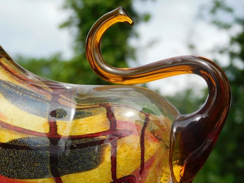 Glass Bull Sculpture – Handmade Glass-blown Artwork